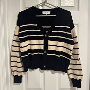 John + Jenn Striped Cropped Sweater